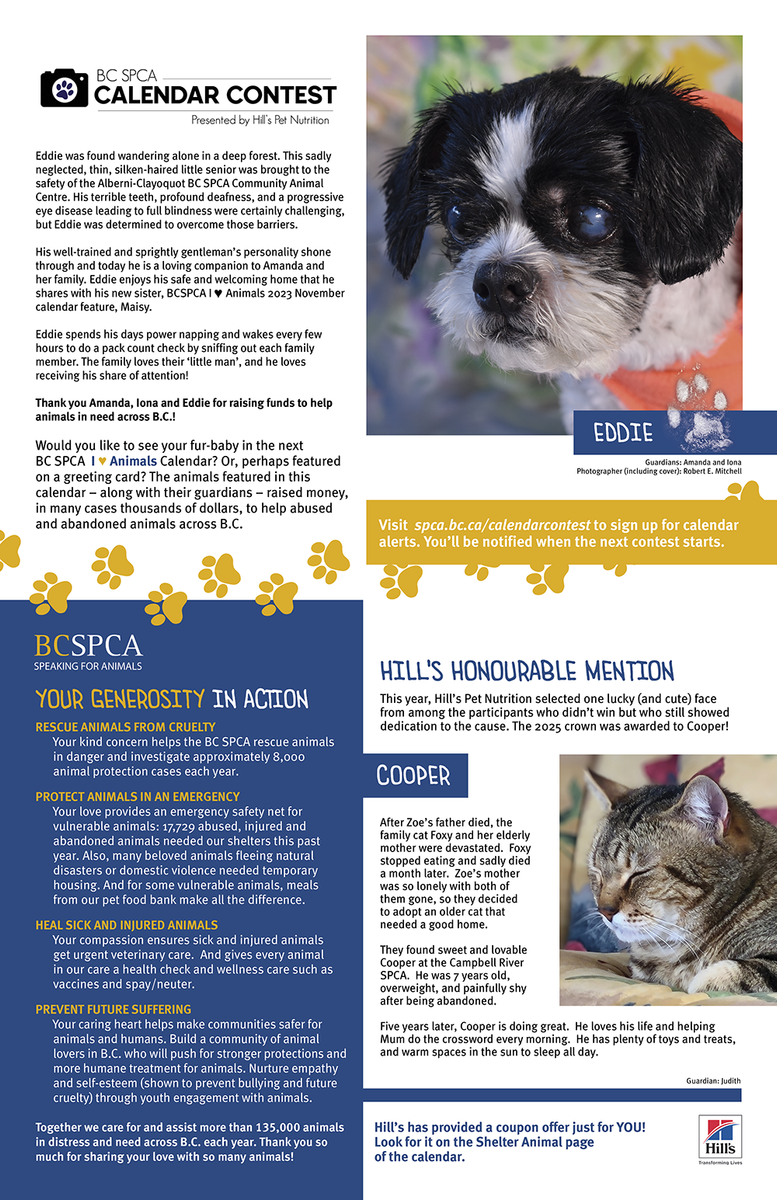 BC SPCA Calendar