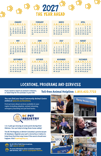 BC SPCA Calendar