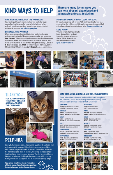 BC SPCA Calendar