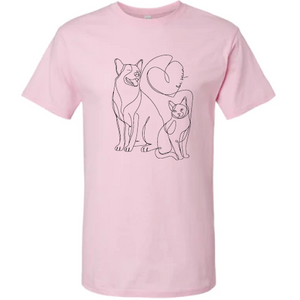 Cat & Dog Heart - Unisex T-Shirt