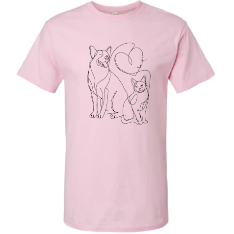 Cat & Dog Heart - Unisex T-Shirt
