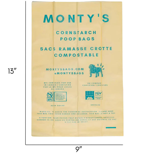 Monty's - Biodegradable Poop Bags (3 rolls)