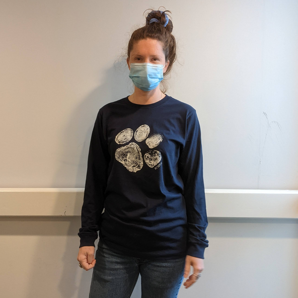 Wood Paw Print -  Unisex Long Sleeve T-Shirt