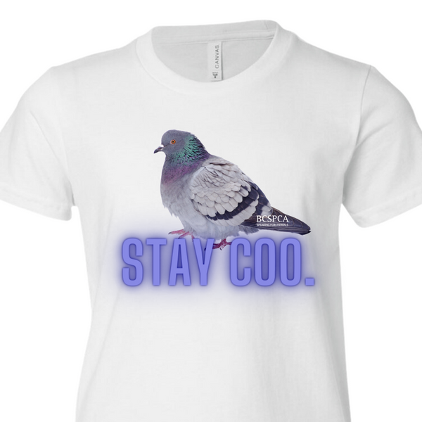 STay Coo Unisex t-shirt Pigeon Bird Shirt BC SPCA