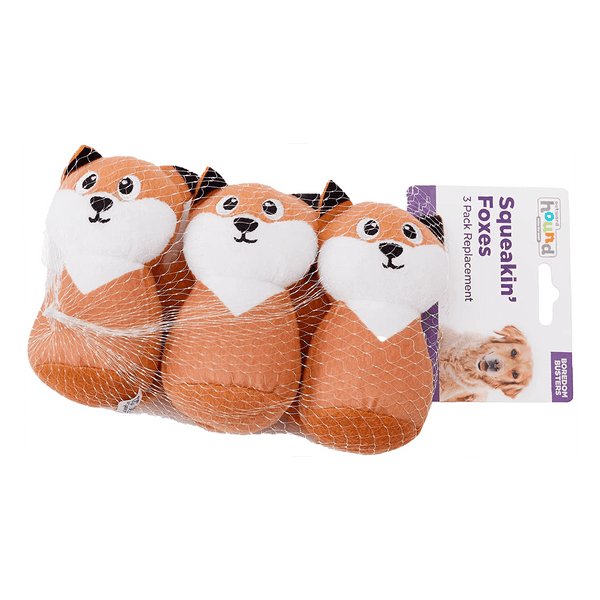 Squeakin' Fox Dog Toy - 3 Pack