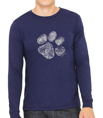 Wood Paw Print -  Unisex Long Sleeve T-Shirt